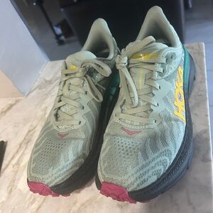 Hoka Women's Running Shoes - Mint Green and Pink, Challenger ATR 7